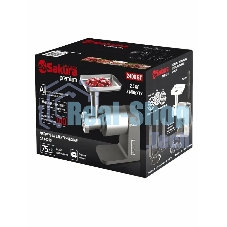 Мясорубка электрическая Sakura SA-6425G Premium серый, 2400 Вт, 2.5 кг/мин, реверс, защита от перегрузки, металлический лоток, насадки - 5