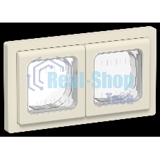 Рамка 2-местная IP55 Рпро-2-55-ФлСл сливочный FLITE
