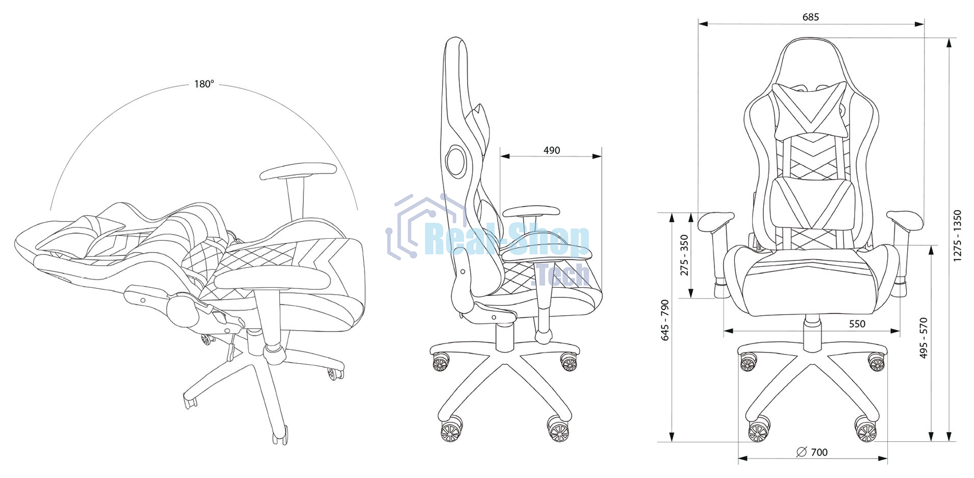 Кресло игровое Cactus CS-CHR-0099BL черный сиденье черный эко.кожа с подголов. крестовина металл пластик черный