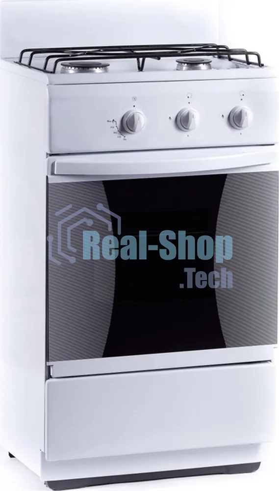 Плита газовая Flama CG 3202 W/B белый, конфорок 2 шт, духовка 30 л, 50 см x 85 см x 38 см