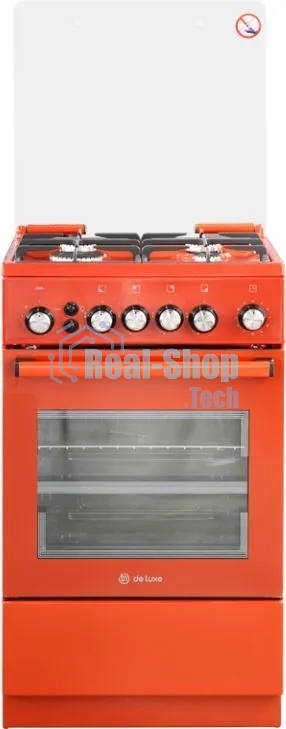 Плита газовая De Luxe 5040.40Г (кр) ЧР-017 терракотовый, конфорок 4 шт, духовка 46 л, 50 см x 85 см x 50 см