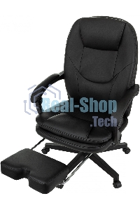 Кресло руководителя Бюрократ CH-868N-F черный, эко.кожа, крестов. пластик, подст. для ног
