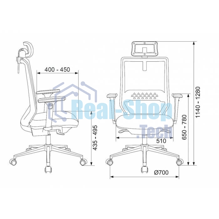 Кресло руководителя Бюрократ MC-612N-H черный TW-01 38-418 сетка/ткань с подголов. крестовина металл хром