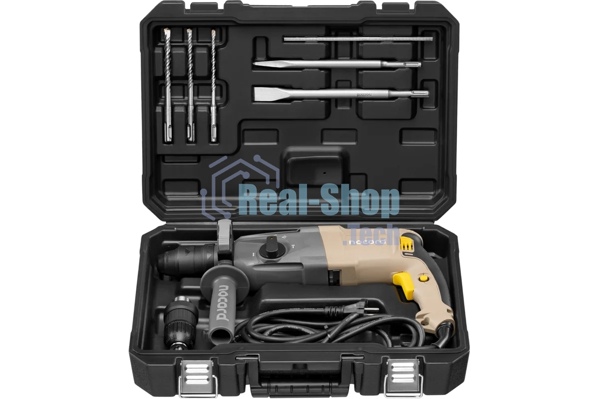 Перфоратор Nocord NHD-800.30.2, 800 Вт, 3.0 Дж, 3 режима, быстросъ емный патрон SDS+ и кулачковый патрон в комплекте