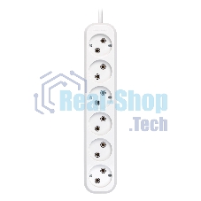 Удлинитель Smartbuy, 6 гнезд 10 метров 10А/2,2 кВт без заземления ПВС 2х1,0 (SBE-10-6-10-N)