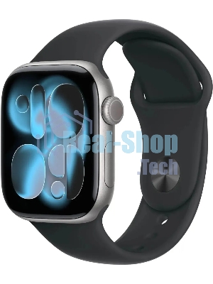 Умные часы Apple Watch Series 11 A3331 42мм OLED корп.серый космос Sport Band рем.черный разм.брасл.:M/L (MEQX4LW/A)