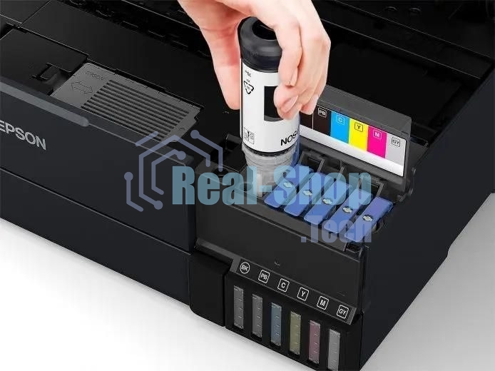 МФУ струйное Epson L8180 (C11CJ21403/C11CJ21402) A3 Duplex Net WiFi USB RJ-45 черный