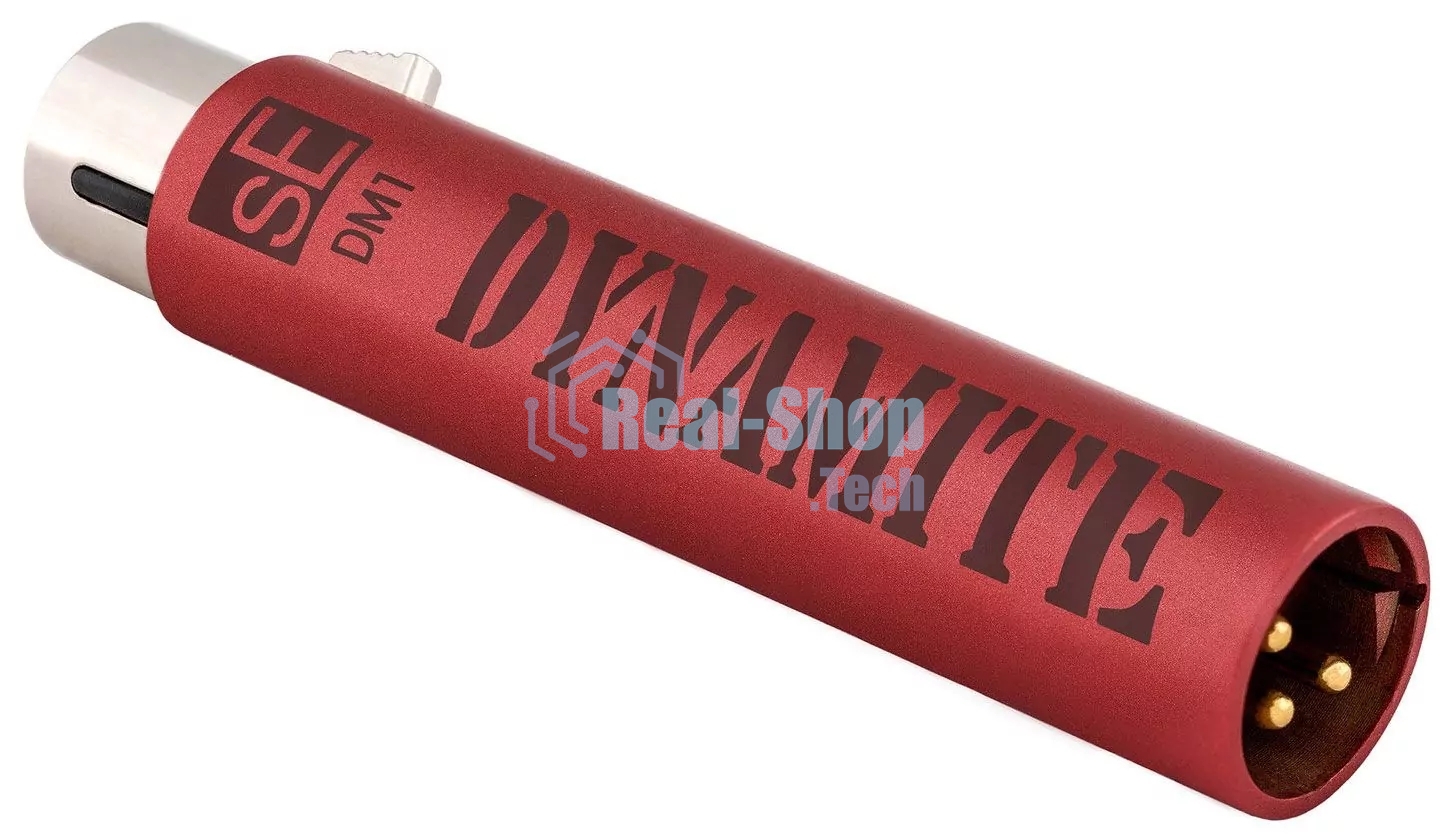 Микрофонный предусилитель sE Electronics DM1 Dynamite 10 Гц - 120,000 Гц (- 0,3 дБ), гейн: 15 дБ / 30 дБ, максимальный выходной уровень (0,5% THD): 9,5 дБВ (3 В), электрический импеданс: 135 Ом, переключаемое входное сопротивление: 50 Ом - 10 Мом
