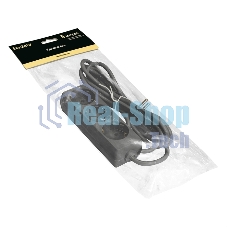 Удлинитель ExeGate ECE-3-5B (EX285807RUS), черный, 5 м, Евровилка с заземлением, 3 евророзетки с заземлением, 2200 Вт