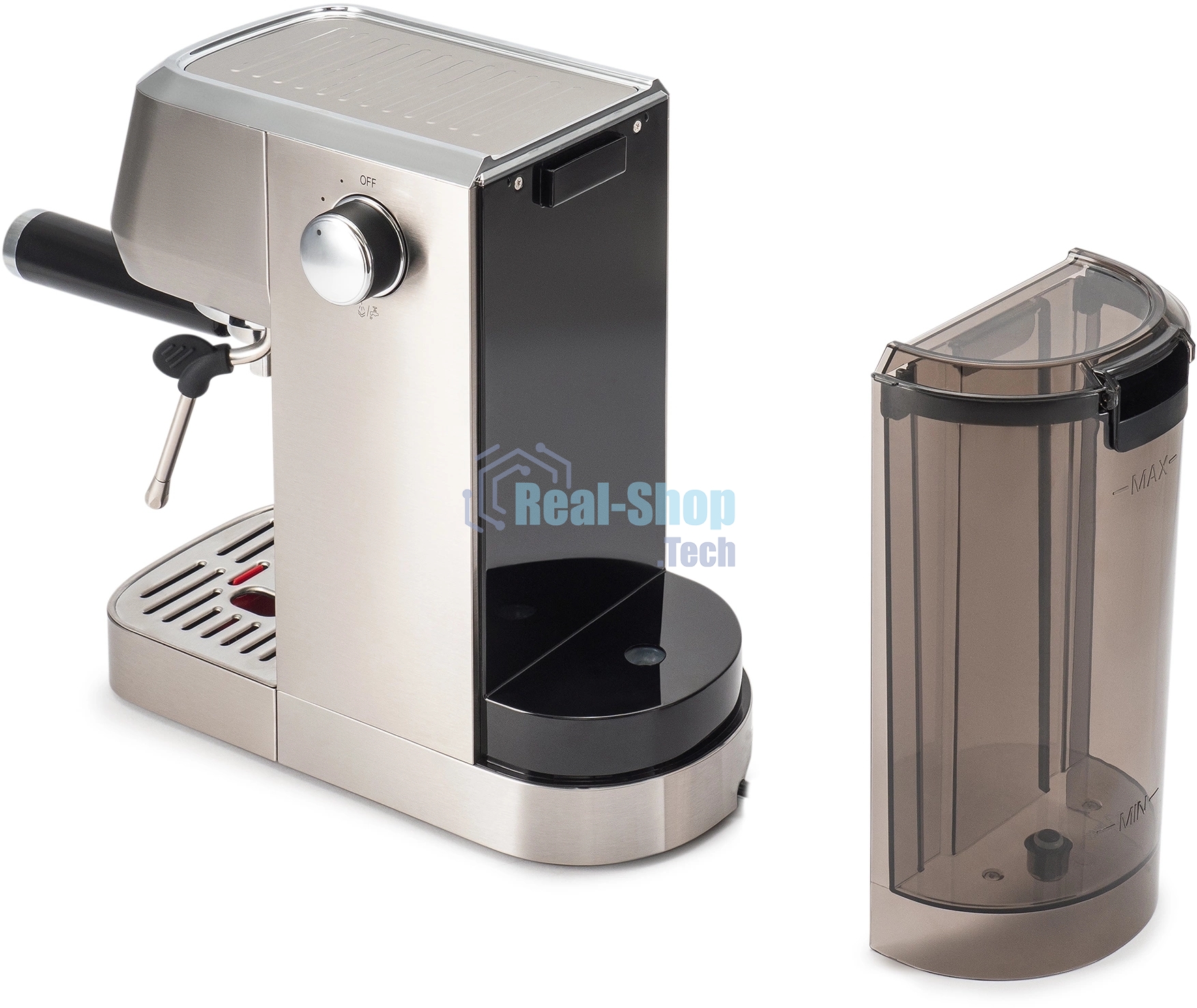 Кофеварка рожковая Hyundai HEM-9990 серебристый, исп. кофе - молотый, 1.3 л, 1350 Вт, 20 бар