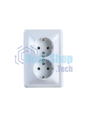 Розетка 2-м СП Вега РС12-3-ВБ с заземл. контактом без защ. штор 16А белый ИЭК ERV21-K01-16-DM