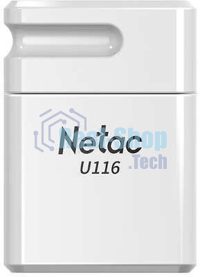 Флешка USB Netac U116 mini (NT03U116N-032G-32WH USB), 32Gb, USB 3.2, R/W 90/30, белый