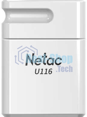 Флешка USB Netac U116 mini (NT03U116N-032G-32WH USB), 32Gb, USB 3.2, R/W 90/30, белый