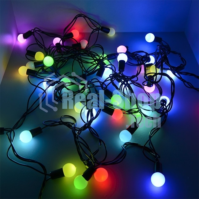 Гирлянда светод. Funray Шарики матовые BL-550M, 40 LED, 5м, мульти (7цв.),черный шнур,