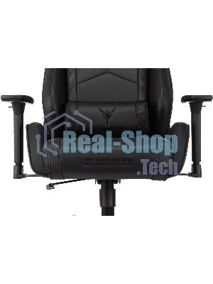 Кресло Knight Gladiator черный, экокожа, 120 кг, механизм качания