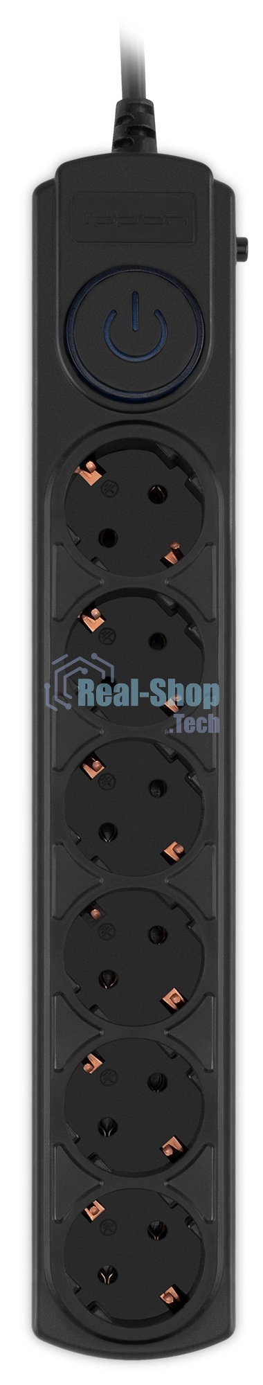 Сетевой фильтр Ippon BK-6-EU-5-10-B 5 м (6 розеток) черный (коробка)