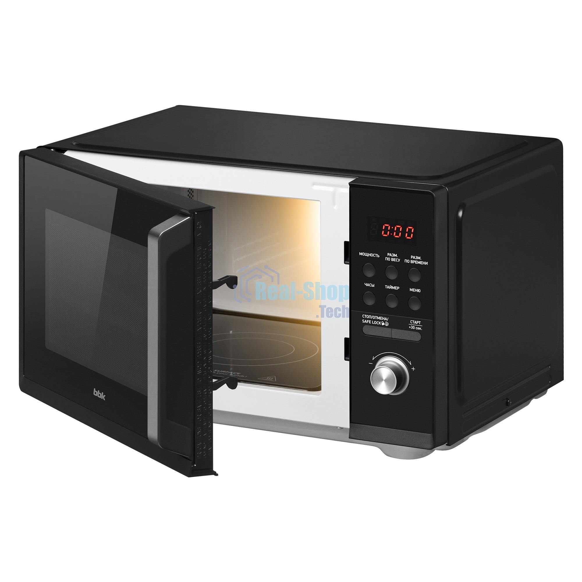 Микроволновая печь BBK 25MWS-954T/B черный, 25 л, 900 Вт, поворотный/кнопки