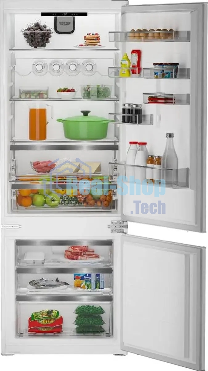 Встраиваемый холодильник Hotpoint HBT 400I белый двухкамерный 280/75л морозилка снизу
