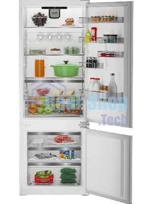 Встраиваемый холодильник Hotpoint HBT 400I белый двухкамерный 280/75л морозилка снизу