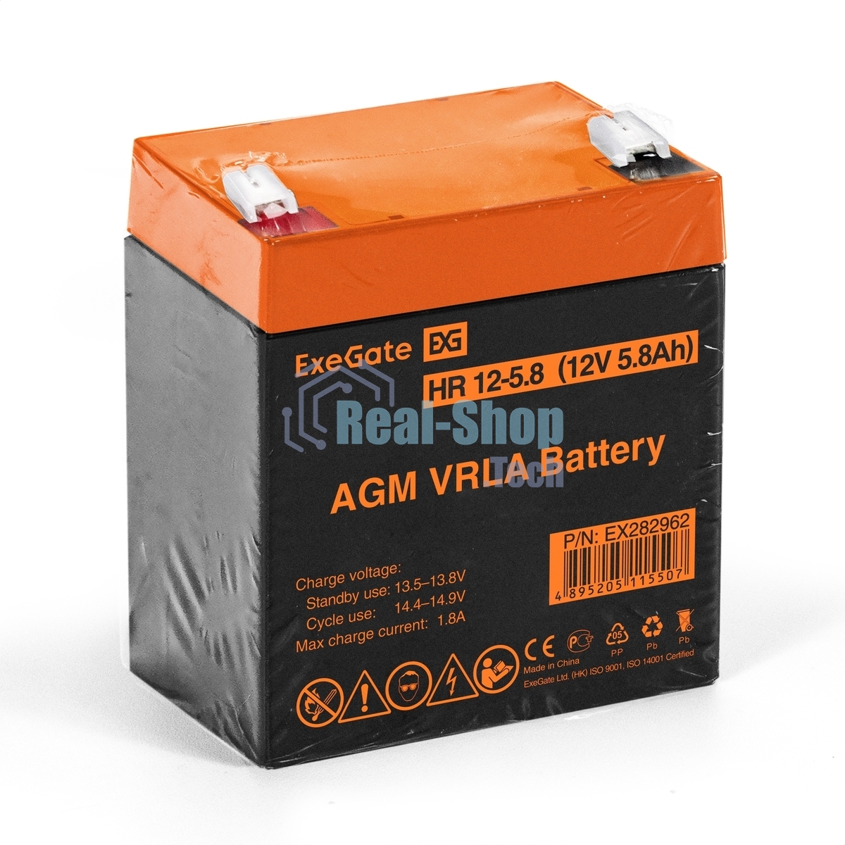 Батарея для ИБП ExeGate HR 12-5.8 (12V 5.8Ah 1223W), клеммы F1