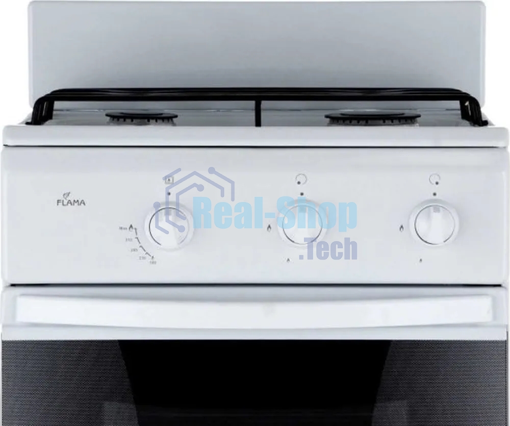 Плита газовая Flama CG 3202 W/B белый, конфорок 2 шт, духовка 30 л, 50 см x 85 см x 38 см