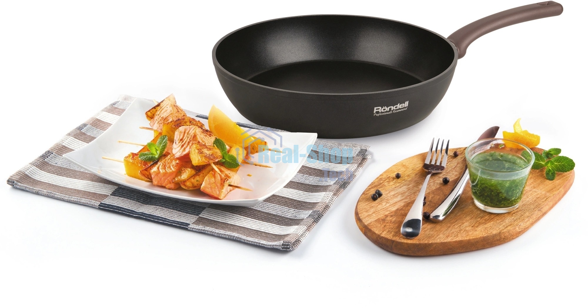 Сковорода-гриль Rondell Fest RDA-1525 квадратная 26 см, покрытие: Xylan Plus ручка несъемная (без крышки) черный