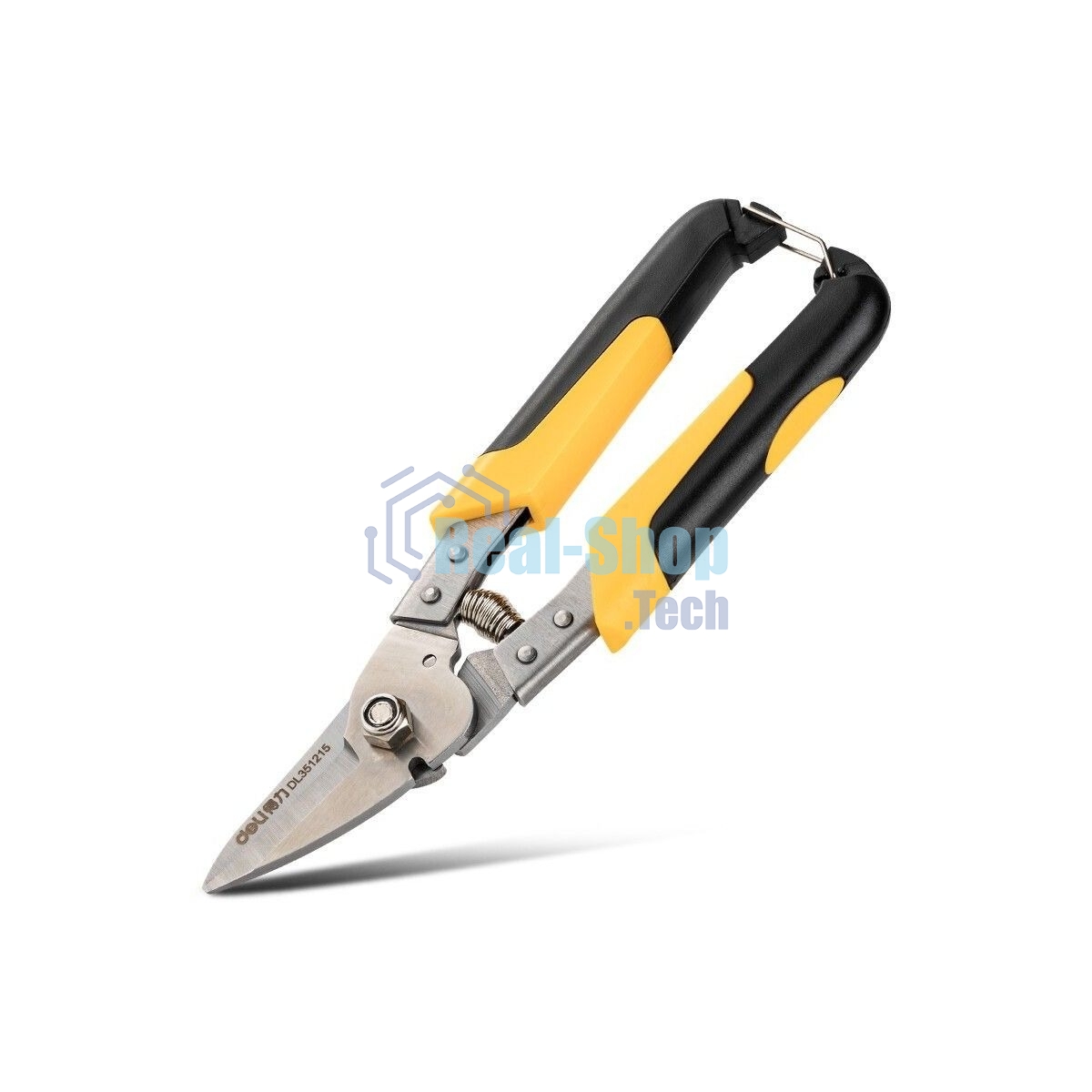 Ножницы по металлу Deli DL351215 215мм, нержавеющая сталь, прорезиненная рукоятка, возвратная пружина