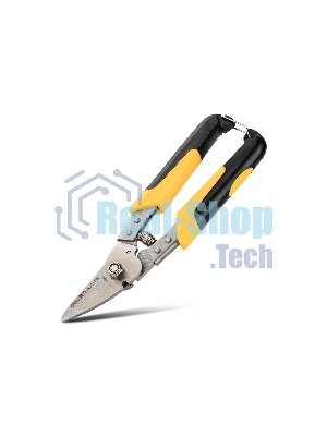 Ножницы по металлу Deli DL351215 215мм, нержавеющая сталь, прорезиненная рукоятка, возвратная пружина