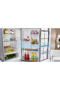 Холодильник Hotpoint HT 5180 MX нержавеющая сталь/серебристый двухкамерный 220/78 л морозилка снизу, No Frost