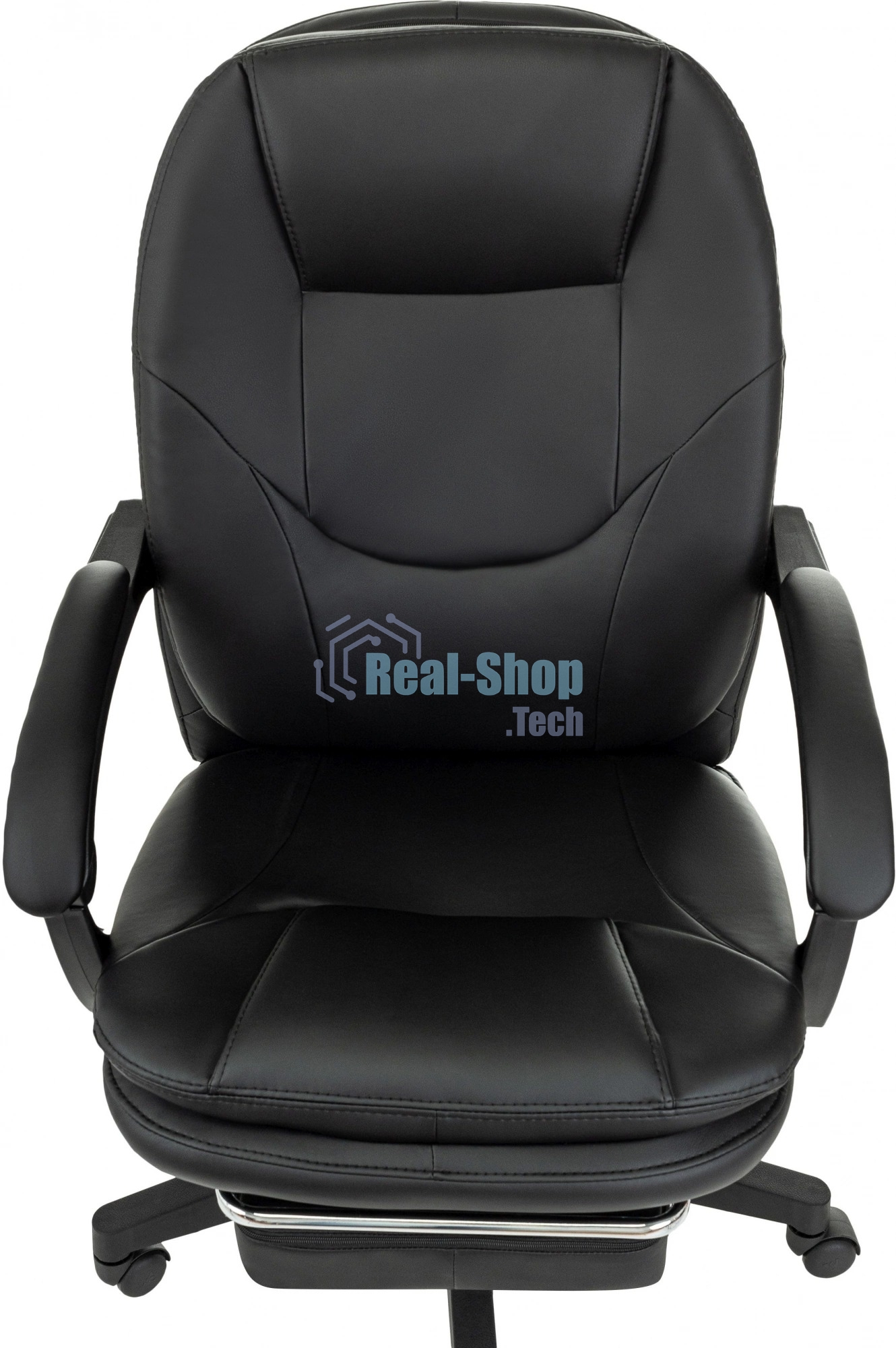 Кресло руководителя Бюрократ CH-868N-F черный, эко.кожа, крестов. пластик, подст. для ног