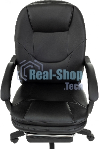 Кресло руководителя Бюрократ CH-868N-F черный, эко.кожа, крестов. пластик, подст. для ног