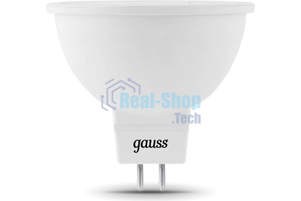 Лампа светодиодная диммируемая Gauss MR16 5Вт 4100К белый GU5.3 530лм 180-265В