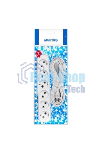 Удлинитель Smartbuy, 6 гнезд 10 метров 10А/2,2 кВт без заземления ПВС 2х1,0 (SBE-10-6-10-N)