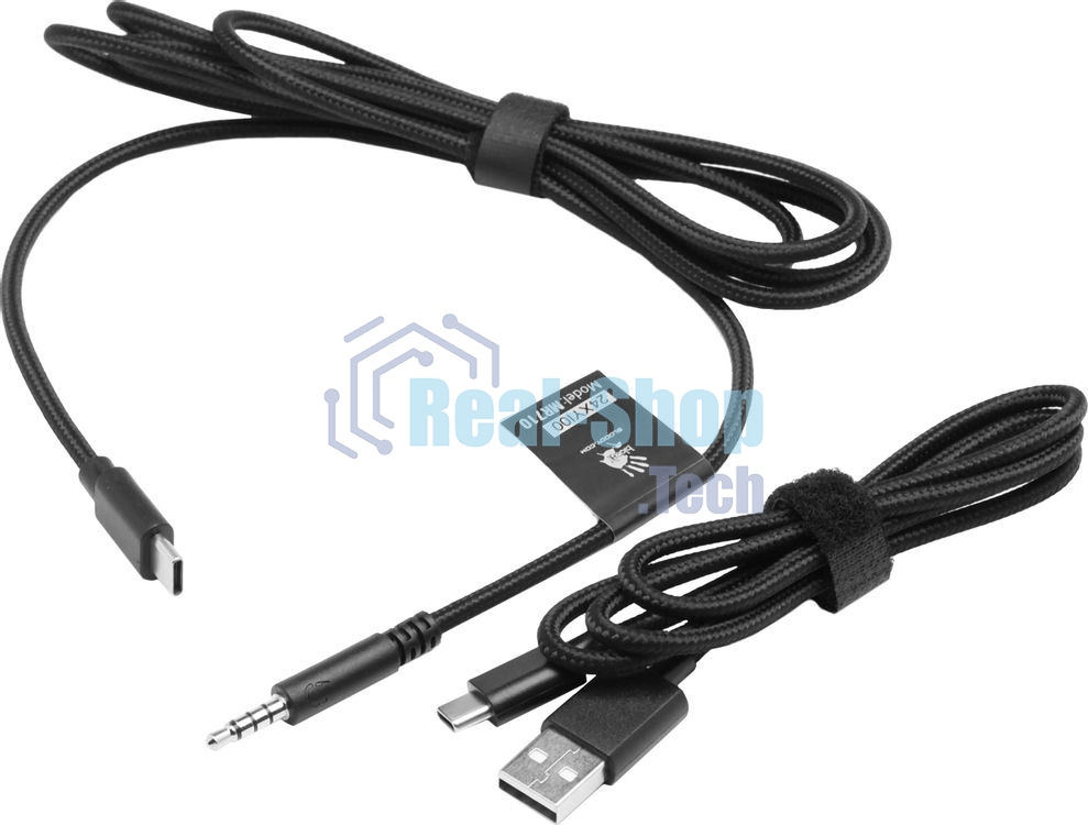 Гарнитура Bloody MR710 чёрный, беспроводная + проводная, Bluetooth, до 44 ч, подсветка