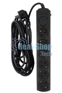 Сетевой фильтр Ippon BK-6-EU-5-10-B 5 м (6 розеток) черный (коробка)