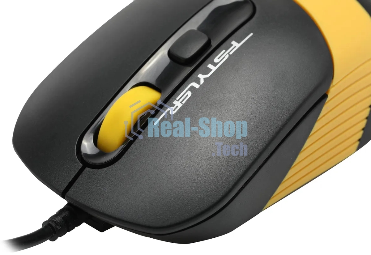 Комплект клавиатура+мышь A4Tech FStyler F1110 проводной, USB, 2000 DPI, чёрный/жёлтый