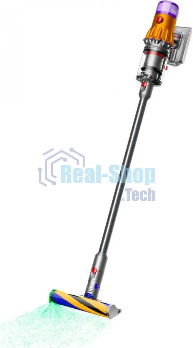 Пылесос вертикальный Dyson SV46 V12 Detect Slim Absolute серебристый/желтый, питание от аккумулятора, 150 Вт, уборка сухая, пылесборник 0.35 л, работа от АКБ max 60 мин.