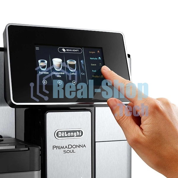 Кофемашина DeLonghi ECAM 610.75.MB металлик/черный, исп. кофе - зерновой/молотый, 2.2 л, 1450 Вт, 19 Бар
