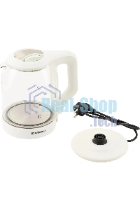 Чайник электрический StarWind SKG1056 1,8 л, 2000 Вт, белый/прозрачный