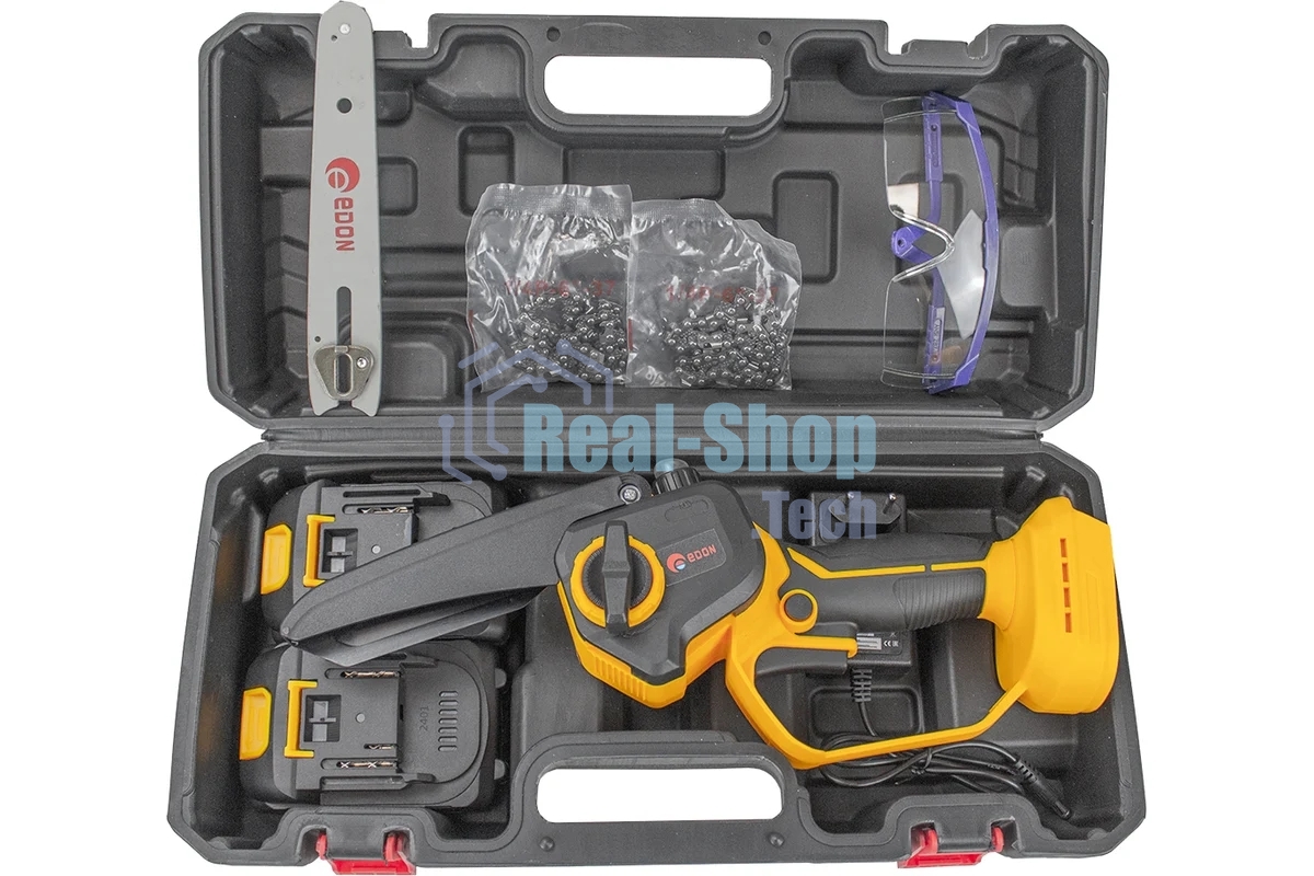 Мини-пила цепная аккумуляторная EDON ANS-21/8BL желтый/черный 25166