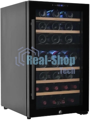 Винный шкаф ZÜGEL ZCWF521DB черный, 127 л, 2 отсека, 52 бут., класс A+