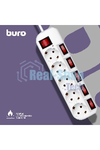 Сетевой фильтр Buro 500SH-5-SW-W 5 м (5 розеток) белый (коробка)