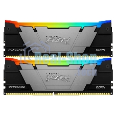 Оперативная память Kingston Fury Renegade, DDR4, 16Gb (2x8Gb), 3200MHz, CL16, DIMM, с радиаторами, RGB, черный