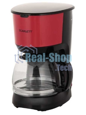 Кофеварка капельная Scarlett SC-CM33013 красный/черный, исп. кофе - молотый, 1.25 л, 750 Вт.