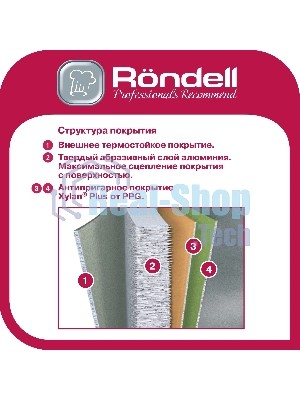 Сковорода-гриль Rondell Fest RDA-1525 квадратная 26 см, покрытие: Xylan Plus ручка несъемная (без крышки) черный