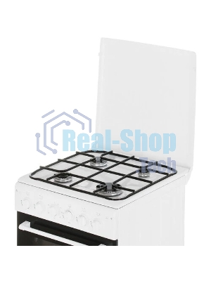 Плита газовая Cezaris ПГ 2150-10 белый, конфорок 4 шт, духовка 43 л, 51 см x 85 см x 55 см