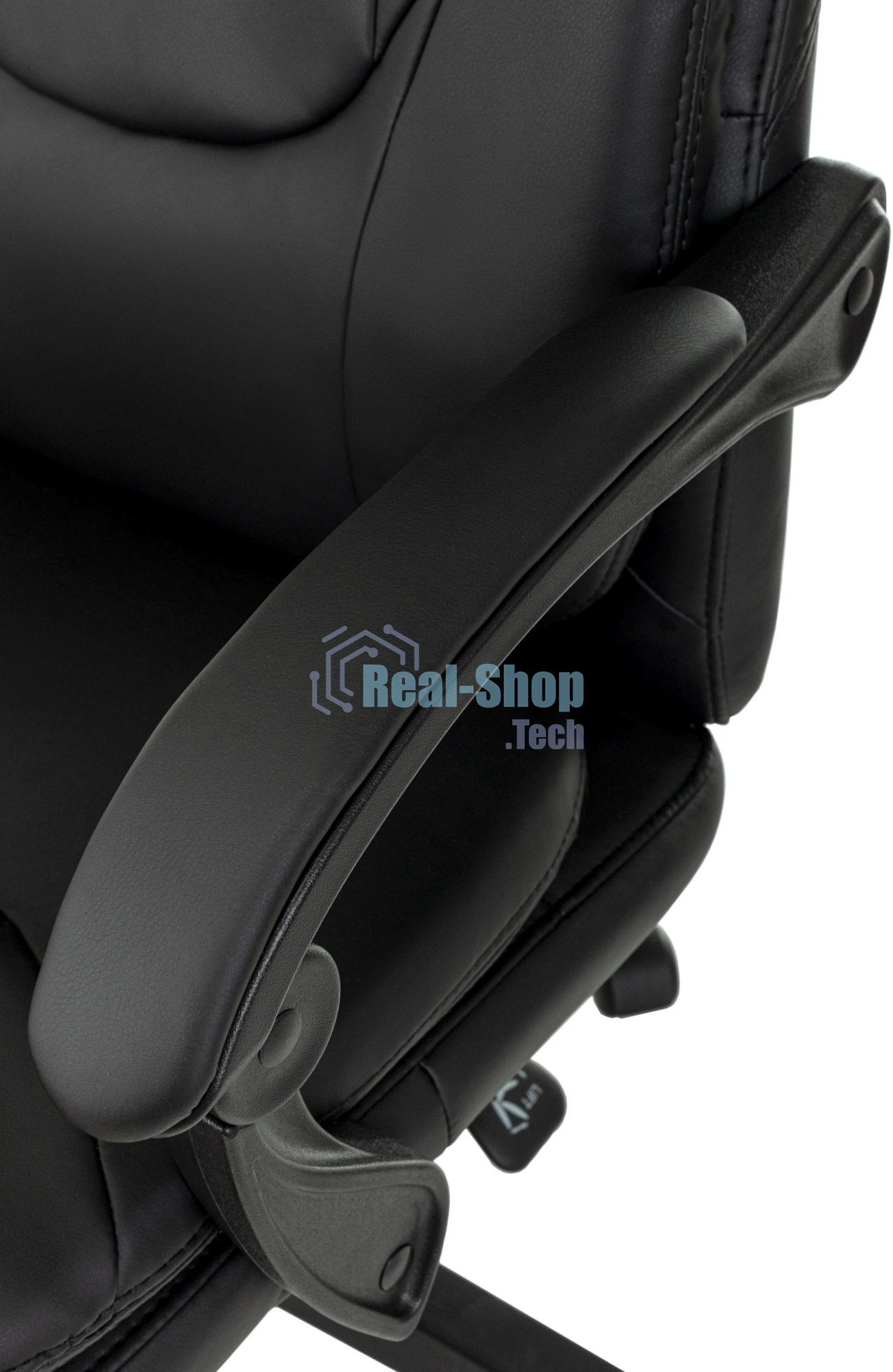 Кресло руководителя Бюрократ CH-868N-F черный, эко.кожа, крестов. пластик, подст. для ног