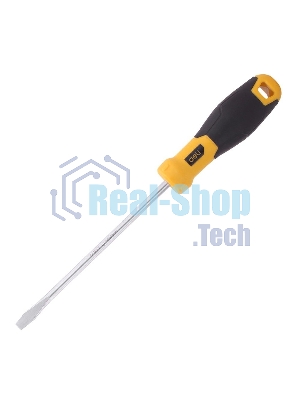 Отвертка шлицевая Deli DL6361501 6х150мм CR-V, Двухкомпонентная ручка. Хромированная