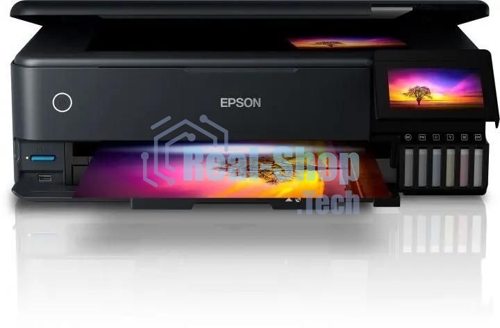 МФУ струйное Epson L8180 (C11CJ21403/C11CJ21402) A3 Duplex Net WiFi USB RJ-45 черный