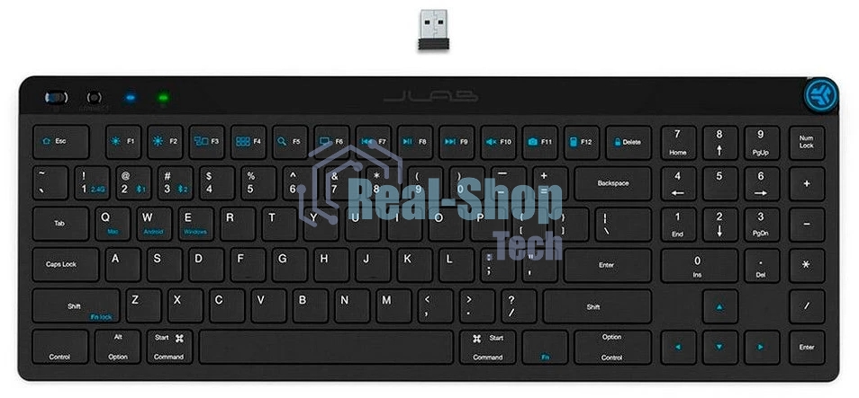 Клавиатура JLab JBuds Keyboard беспроводная, Bluetooth, радиоканал, чёрный